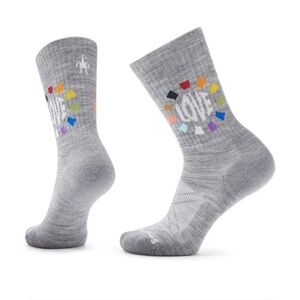 SmartWool Women's Small Athletic Pride Pattern Socks Merino Wool Crew Grey NWT